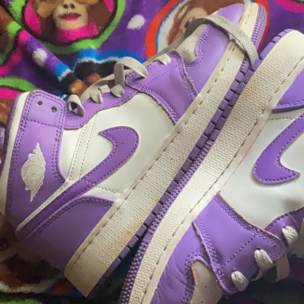 Vibrant Purple and White Kids Sneakers